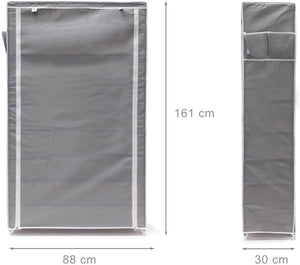 Mobile scarpiera ripiano in tessuto con cerniera 161 cm grigio 13_0001642