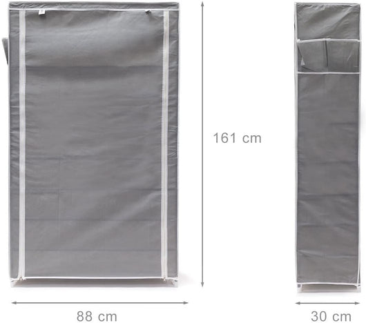 Mobile scarpiera ripiano in tessuto con cerniera 161 cm grigio 13_0001642