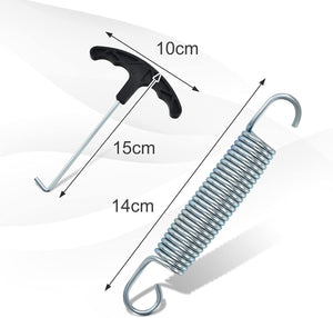 Molla Elastica e Sostitutiva per Trampolino, Kit di Accessori per Trampolino con 20 Molle di 18 cm Resistenti in Acciaio Galvanizzato e Gancio di Trazione a Forma di T