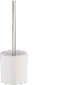 Porta scopino in ceramica con scopino e testina intercambiabile in manico tondo in metallo bianco 13_0002143_2