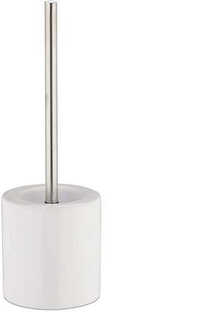 Porta scopino in ceramica con scopino e testina intercambiabile in manico tondo in metallo bianco 13_0002143_2