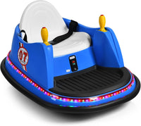 Veicolo Elettrico Macchina Elettrica Design Autoscontro per Bambini, Girevole a 360°, con Luci e Musica, con Telecomando, per Bambini 2-5 Anni (Blu)