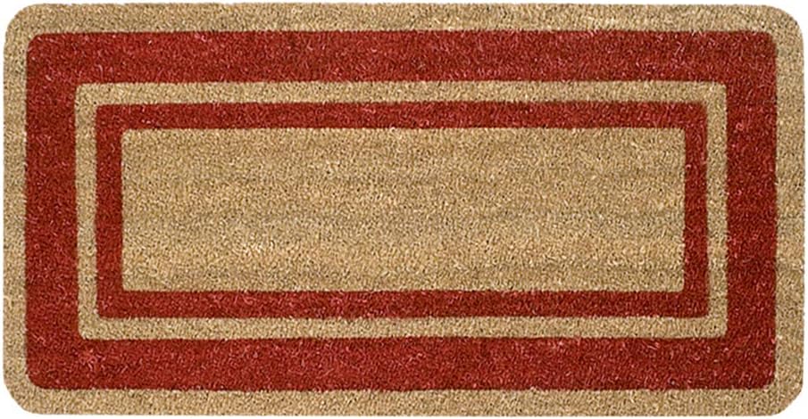 Zerbino Cocco Naturale Esterno Porta Entrata Retro Antiscivolo Raschiafango 40X80 Cm Bordeaux