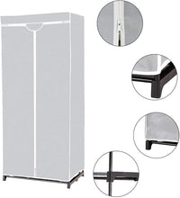 Armadio in Tessuto Armadio Cabina Pieghevole con Asta Appendiabiti, Vari Colori Disponibili, 75 x 50 x 170cm (Grigio)