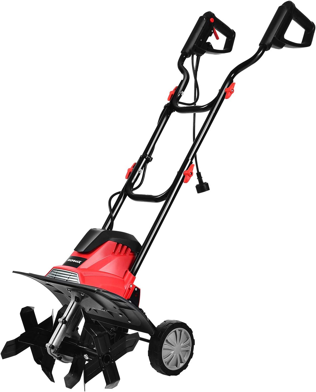Zappatrice Elettrica Dissodatore Coltivatore per Giardino, Motozappa 230V, Rosso Nero (1200W, 36cm)
