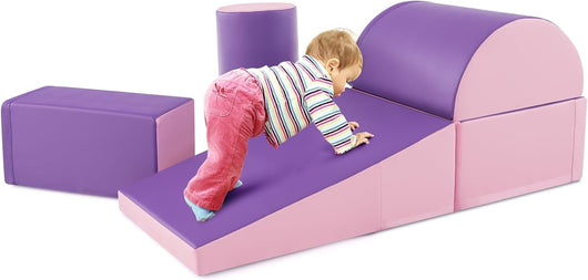 Set di 5 Blocchi con Diverse Forme e Colori, Giocattolo per Arrampicata e Strisciamento, Aiuta i Bambini a Crescere (Viola)