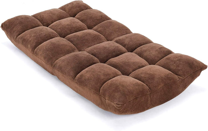 Sedia da Pavimento, Sedia Imbottita Regolabile in 14 Posizioni, Poltrona Salotto per Relax, Yoga, Lettura (Marrone)