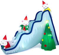 Decorazione Gonfiabile di Natale 200 cm, con Luci LED, Soffiatore e Picchetti di Terra, Facile da Installare, Gonfiabile dell’Orso Polare per Prato, Casa, Festa