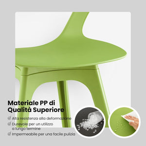 Set di 4 Sedie da Pranzo, Sedie per Cucina 4 Pezzi, Sedie Moderne Laterali per la Sala da Pranzo, Soggiorno e Sala d'Attesa, Facile da Montare