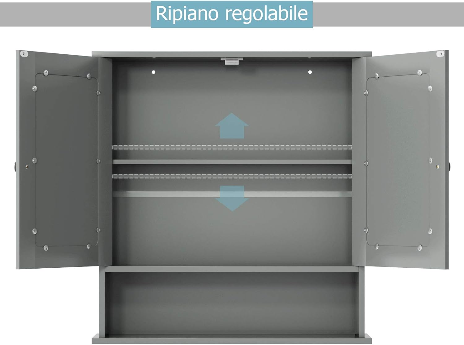 Armadio da Bagno con Ante e Cassetto 43 x 34 x 77cm, Mobile Bagno con Mensola Regolabile e Dispositivo Anti-ribaltamento, Armadietto Elegante per Ufficio, Soggiorno e Camera da Letto, Bianco