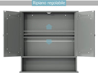 Armadio da Bagno con Ante e Cassetto 43 x 34 x 77cm, Mobile Bagno con Mensola Regolabile e Dispositivo Anti-ribaltamento, Armadietto Elegante per Ufficio, Soggiorno e Camera da Letto, Bianco