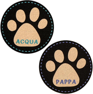 Coppia Tappetini SottoCiotola Gomma Sostenibile Antiscivolo Cane Gatto Tondi
