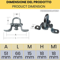 Fermo a farfalla in acciaio zincato Cavallotto A Molla per Occhiello Ovale in PVC per Teloni Gazebo Copertura Laterale
