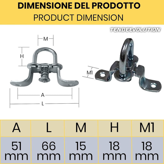 Fermo a farfalla in acciaio zincato Cavallotto A Molla per Occhiello Ovale in PVC per Teloni Gazebo Copertura Laterale