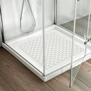 Tappeto Doccia Vasca Ventose Antiscivolo Tappetino Bagno Pvc 53x53 cm Antimuffa Bianco