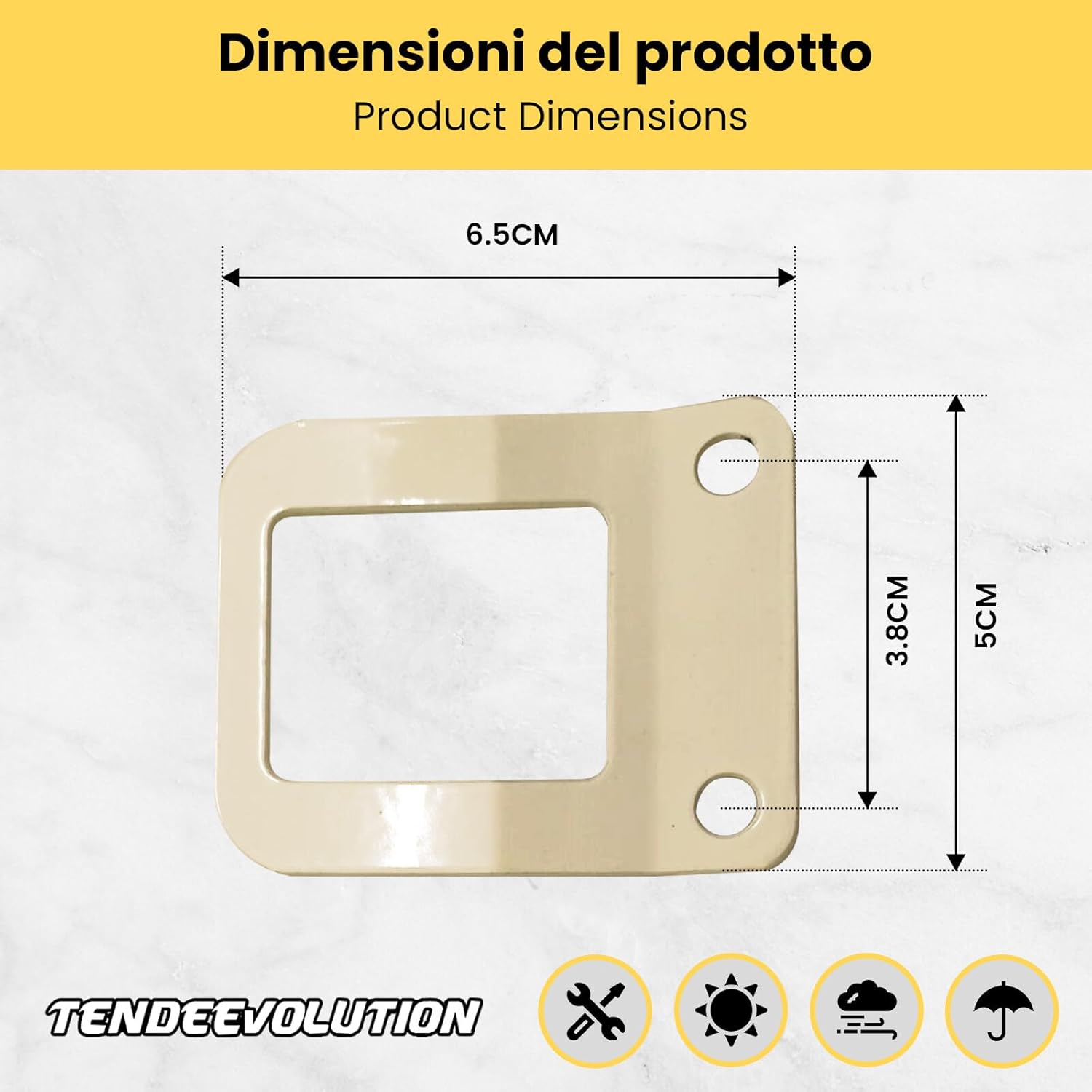 Gancio per Tenda da Sole in Ferro - Occhiello Per Tenda A Caduta Colore Avorio