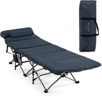 Letto Brandina Pieghevole con Materasso e Cuscino Rimovibili, Borsa da Trasporto, con Struttura Metallica Resistente, per Casa, Ufficio, Campeggio, Carico Fino a 150 kg