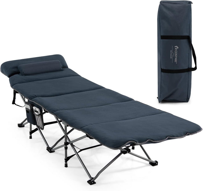 Letto Brandina Pieghevole con Materasso e Cuscino Rimovibili, Borsa da Trasporto, con Struttura Metallica Resistente, per Casa, Ufficio, Campeggio, Carico Fino a 150 kg