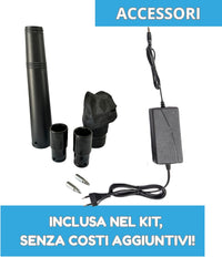 Kit Completo Professionale Fai da Te, 5 in 1 con Teste Intercambiabili, Trapano, Avvitatore, Mini Motosega, Soffiatore con 2 Batterie 48V