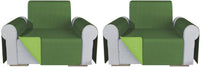 Coppia Set 2 Pezzi Copripoltrona Universale Fodera Double Face Elegante Verde
