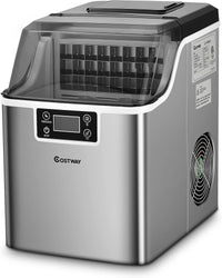 Macchina del Ghiaccio, Macchina del Ghiaccio Elettrica con Superficie Forata, con Cucchiaio Porzionatore, 24 Cubetti /15 Minuti, 3,2 L, Ideale per Casa e Ufficio