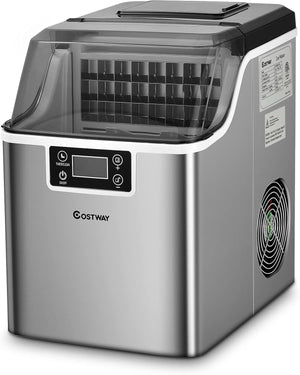 Macchina del Ghiaccio, Macchina del Ghiaccio Elettrica con Superficie Forata, con Cucchiaio Porzionatore, 24 Cubetti /15 Minuti, 3,2 L, Ideale per Casa e Ufficio