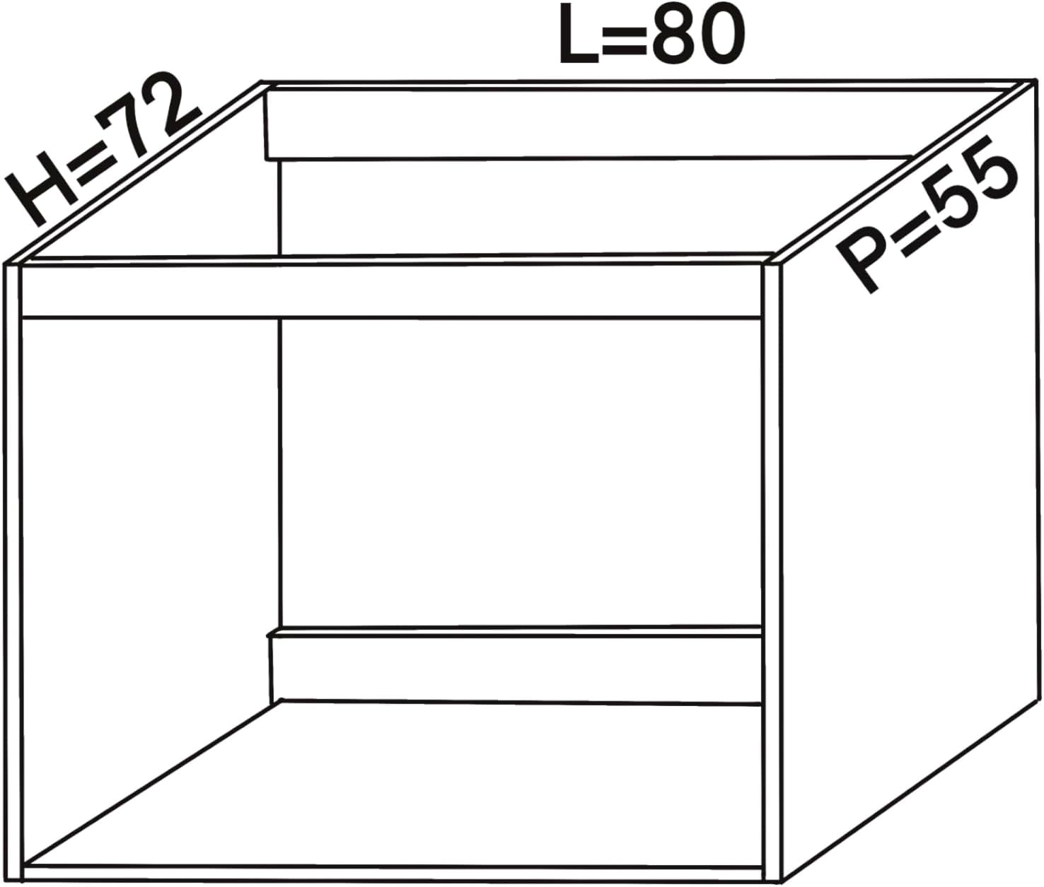 Base per lavello d'appoggio completa di 2 ante spedizione in kit Lunghezza 80 Profondità  55 Altezza 72 esclusi piedini Altezza piedini 10 cm in colore wengè