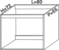 Base per lavello d’appoggio spedizione in kit Lunghezza 80 Profondità 55 Altezza 72 esclusi piedini Altezza piedini 10 cm in colore faggio