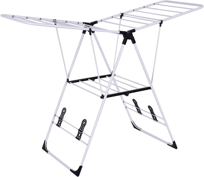 Stendibiancheria Pieghevole, Stendibiancheria da Pavimento in Acciaio Inossidabile, Robusta e Stabile, 137x56x124 cm