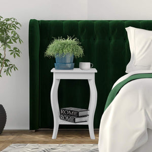 Comodino, Comodino da Divano a 2Livelli, Tavolino per la Camera da Letto, Capacità di peso di 17 kg, 40 x 40 x 60 cm (2, bianco)
