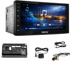 Autoradio 2 DIN 7" Touchscreen HD, Apple CarPlay e Android Auto Wireless, Bluetooth, Controllo Volante, Universale con Telecamera Retromarcia Inclusa