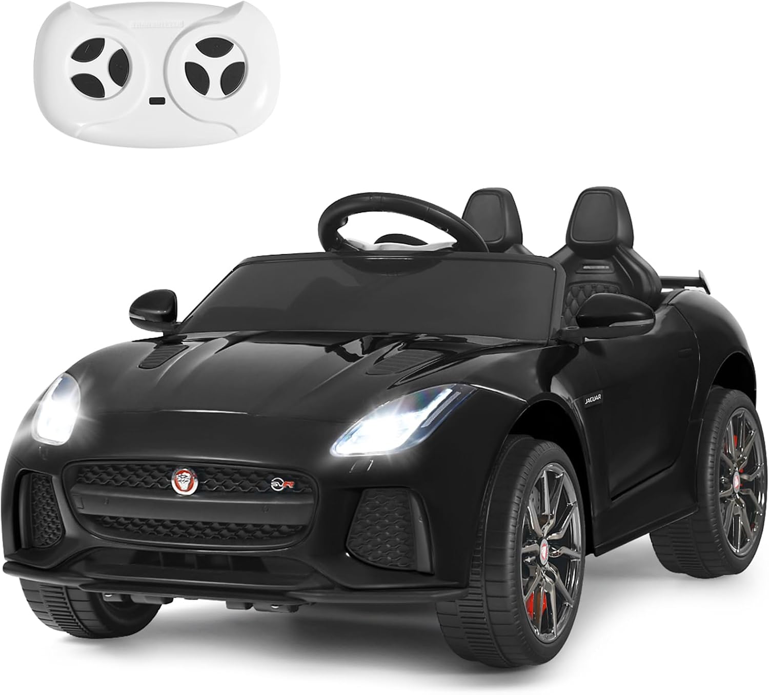 Jaguar Auto Elettrico 12 V per Bambini, Macchina Elettrica con Telecomando, con Luci Musica Storia, Avvio Lento, Velocit¨¤ 3-5 km/h (Nero)