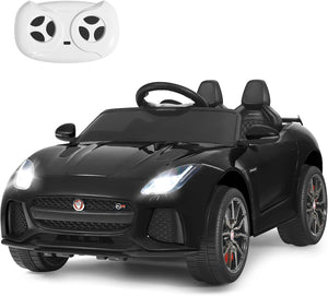 Jaguar Auto Elettrico 12 V per Bambini, Macchina Elettrica con Telecomando, con Luci Musica Storia, Avvio Lento, Velocit¨¤ 3-5 km/h (Nero)