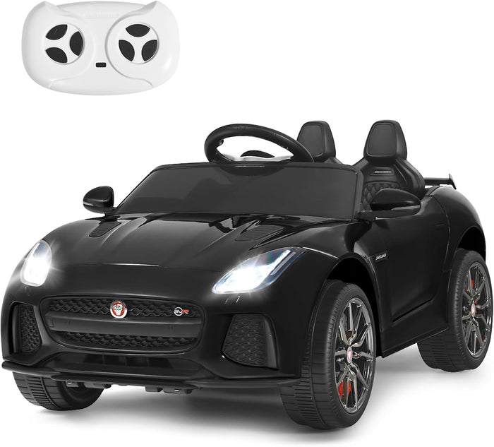 Jaguar Auto Elettrico 12 V per Bambini, Macchina Elettrica con Telecomando, con Luci Musica Storia, Avvio Lento, Velocit¨¤ 3-5 km/h (Nero)
