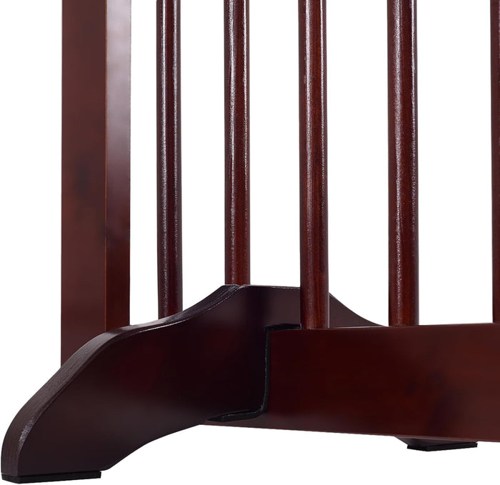 Cancelletto di Sicurezza Barriera Protettiva per Cani Animali Domestici Bambini, Pieghevole, in Legno di Pino, 3/4 pezzi (Piede Adatto)