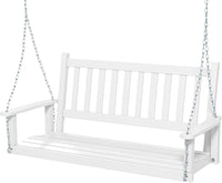 Altalena da Giardino in Legno per 2 Persone, Panchina Sospese in Legno con CapacitÃ  di Peso di 230 kg, Sedia a Dondolo per Giardino, Cortile (136 x 67 x 63 cm, Bianco)