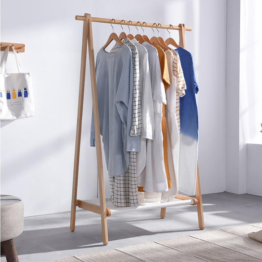 Appendiabiti Moderno in Stile Pavimento Appendiabiti in Legno massello Semplice ripiano per Vestiti in Legno (Dimensioni: 75 cm)