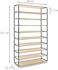 Mobile scarpiera ripiano in tessuto con cerniera 161 cm beige 13_0001642_2