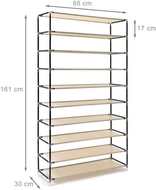 Mobile scarpiera ripiano in tessuto con cerniera 161 cm beige 13_0001642_2