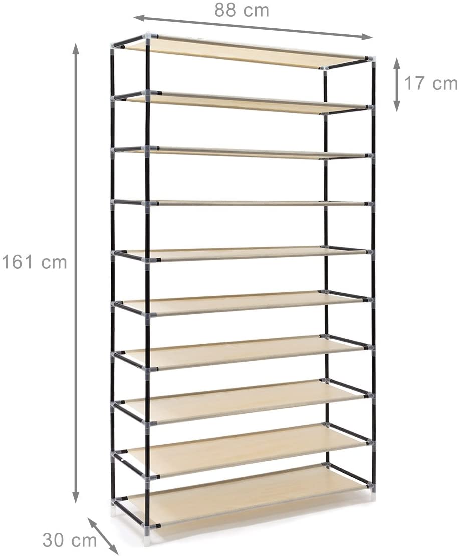 Mobile scarpiera ripiano in tessuto con cerniera 161 cm beige 13_0001642_2