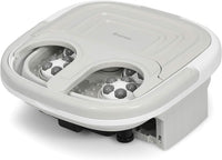 Massaggiatore Plantare Massaggiatore Piedi Elettrico, Massaggia Piedi Portatile, con Funzione Calore Bolle e Rulli Elettronici, Pieghevole Salvaspazio (Grigio)