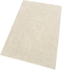 Tappeto Bagno Confortevole Scendiletto 55x110 cm Morbido Antiscivolo Pelo Lungo Beige