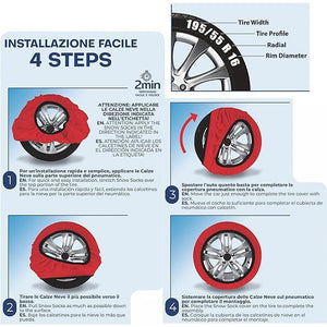 CALZE DA NEVE PER AUTO OMOLOGATE EN 16662-1 ACTIVE SERIES 2 CALZE MIS. XXL DAC 0007080OT020