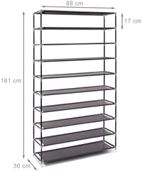 Mobile scarpiera ripiano in tessuto con cerniera 161 cm nero 13_0001642_3
