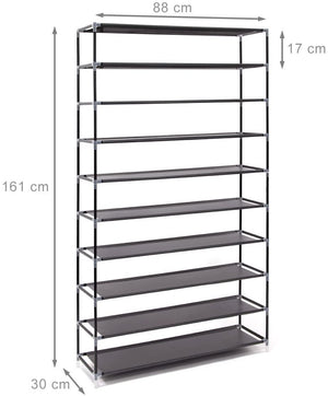 Mobile scarpiera ripiano in tessuto con cerniera 161 cm nero 13_0001642_3
