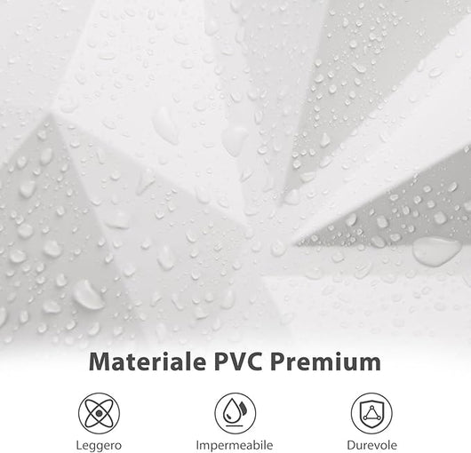 100 Pezzi 3D Pannelli Murali 30 x 30 cm, Pannello da Parete 3D Diamante, Decorazione Interna da Parete in PVC, 9 m², per Soggiorno Camera da Letto (9㎡,Bianco)