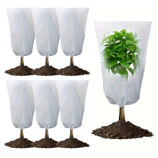 Cappuccio Protezione Piante Inverno 6 Pezzi da 70x80 cm, Telo Antigelo per Piante in Tessuto non Tessuto, Copertura Piante Inverno 17g/m2