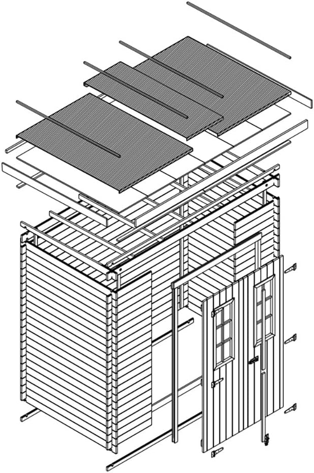 TIMBELA M310C Casetta da Giardino in Legno per Esterni 239x142xA200 cm/2.6m2