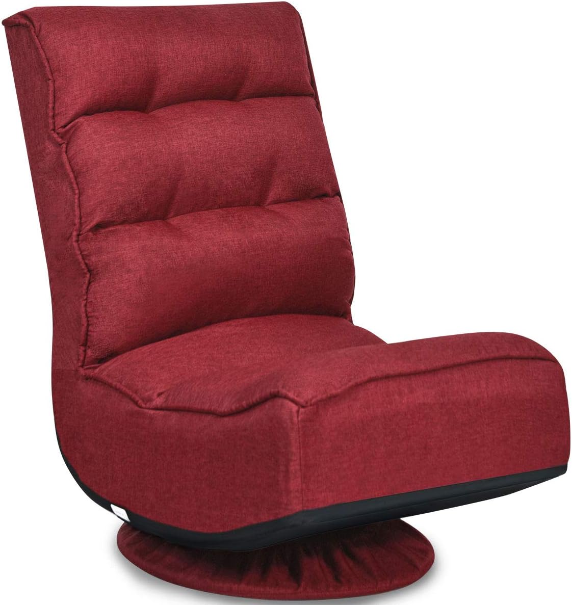 Poltrona Relax da Terra Pieghevole Reclinabile Girevole, Poltrone da Divano per Studio Salotto, con Schienale, Ottima per Rilassarti (Vino)