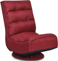 Poltrona Relax da Terra Pieghevole Reclinabile Girevole, Poltrone da Divano per Studio Salotto, con Schienale, Ottima per Rilassarti (Vino)